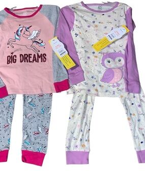 2 Piece Set NWT  Bundle Sleepwear Unicorn And Owl Size 5T Kids Wonder Nation
